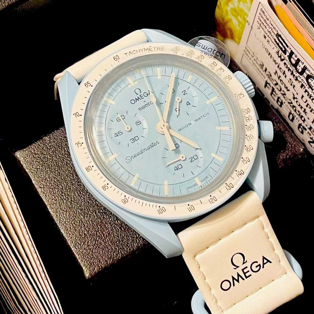 Swatch Omega - Mission to Uranus Sky Blue & White